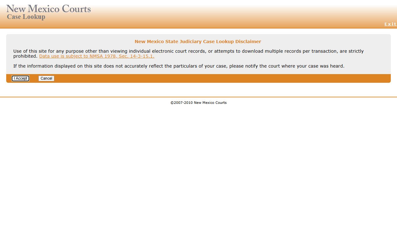 Quay County court records after arrest Case Lookup name search fields