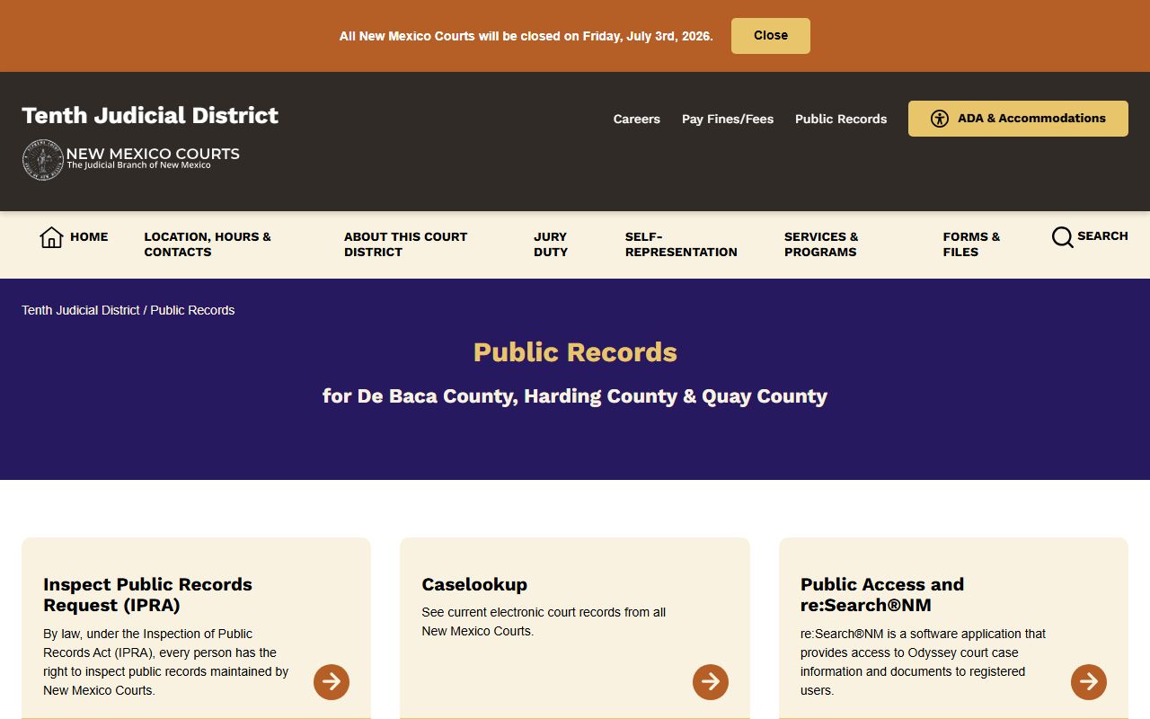 Quay County jail mugshots court public records route for arrest cases