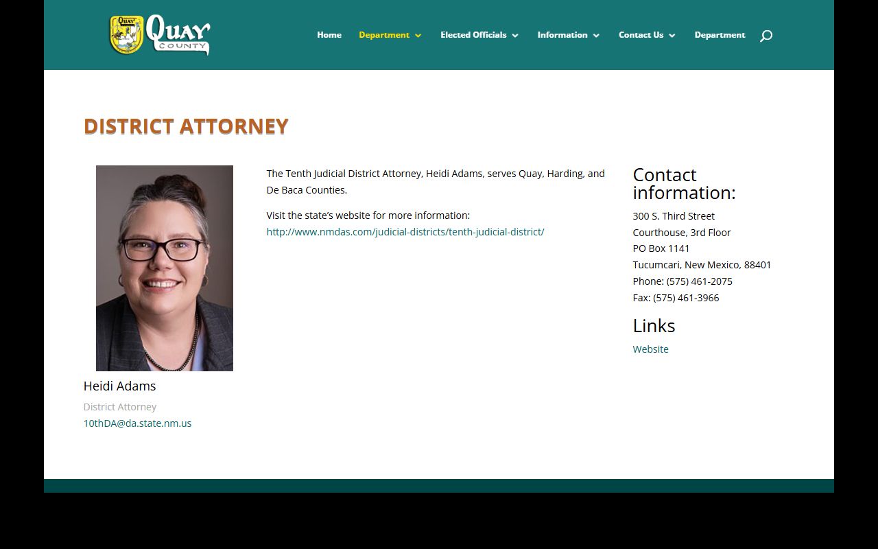 Quay County court records after arrest district attorney contact page